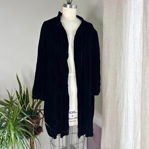 Saybury Women’s Medium Jacket Black Velvet Longline Vintage 90s Evening